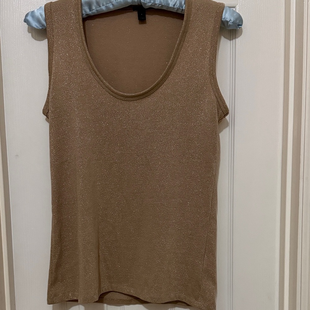 💛SOOO PRETTY J CREW  Shimmer Golden Tan Tank Top;Size Small;Sleek Classy;NEW💛💛💛